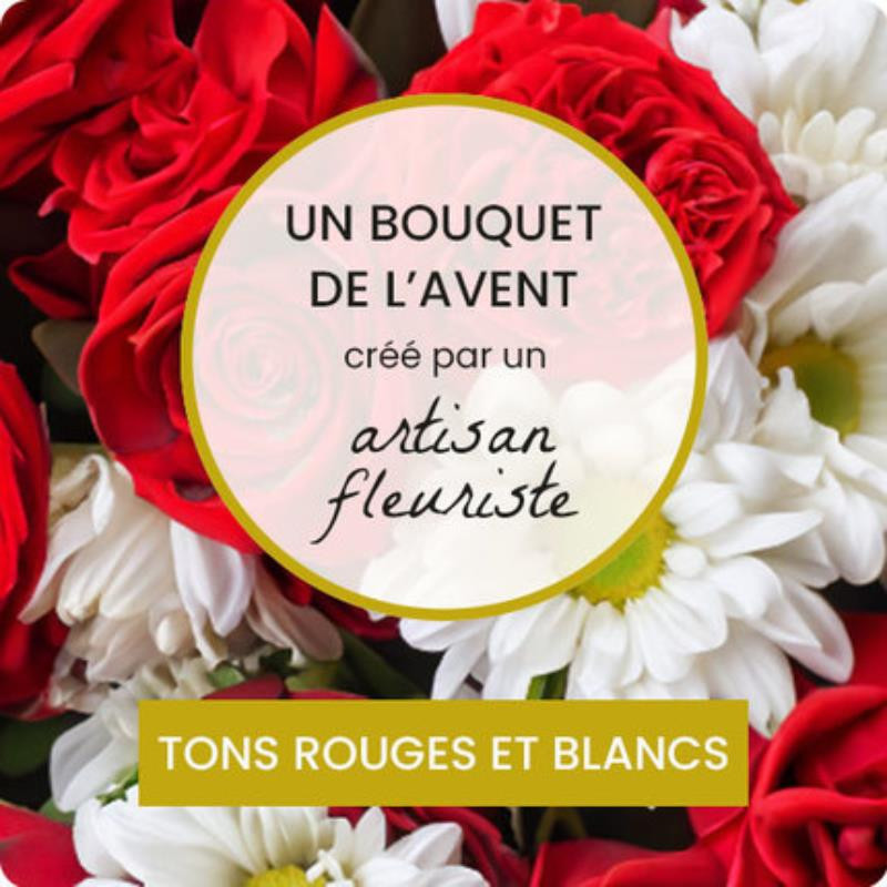 Bouquet de Noël du fleuriste - Tons rouges