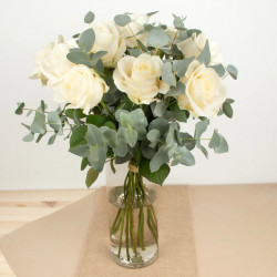 ROSES BLANCHES BOUQUET DOM-COM