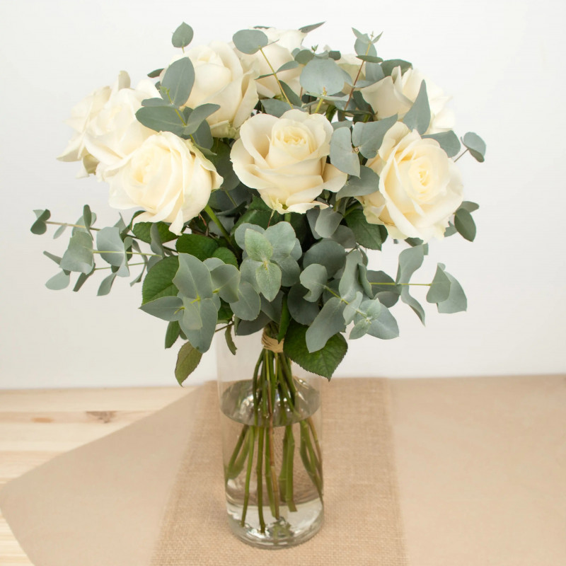 DOM-EXO BOUQUET DE ROSES BLANCHES